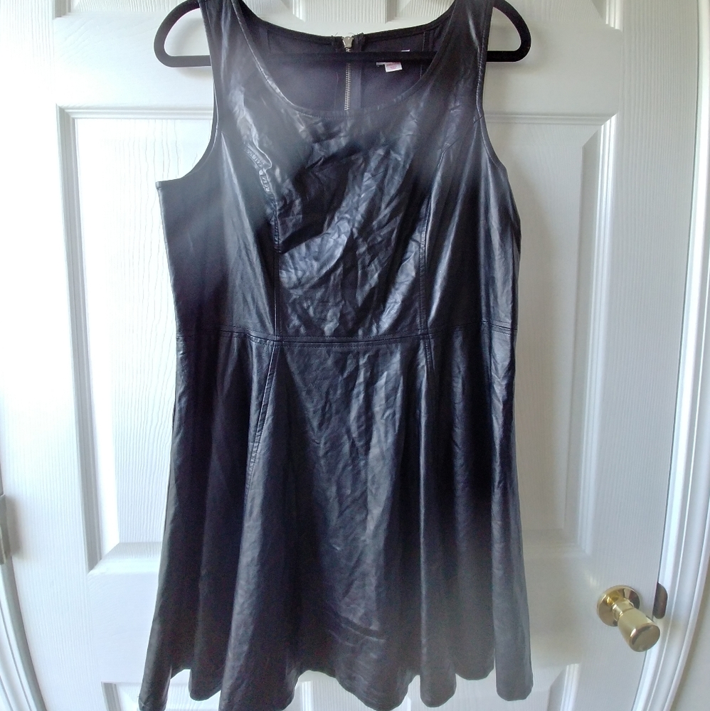 Xhilaration Pleather Sleeveless Skater Dress